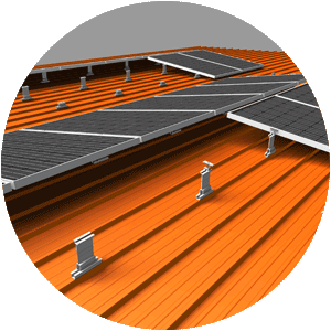 PV Montage Trapezblech mit P-mini und AS-100-75
