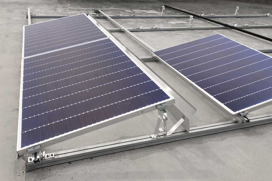 Elevation South flat roof PV-mounting